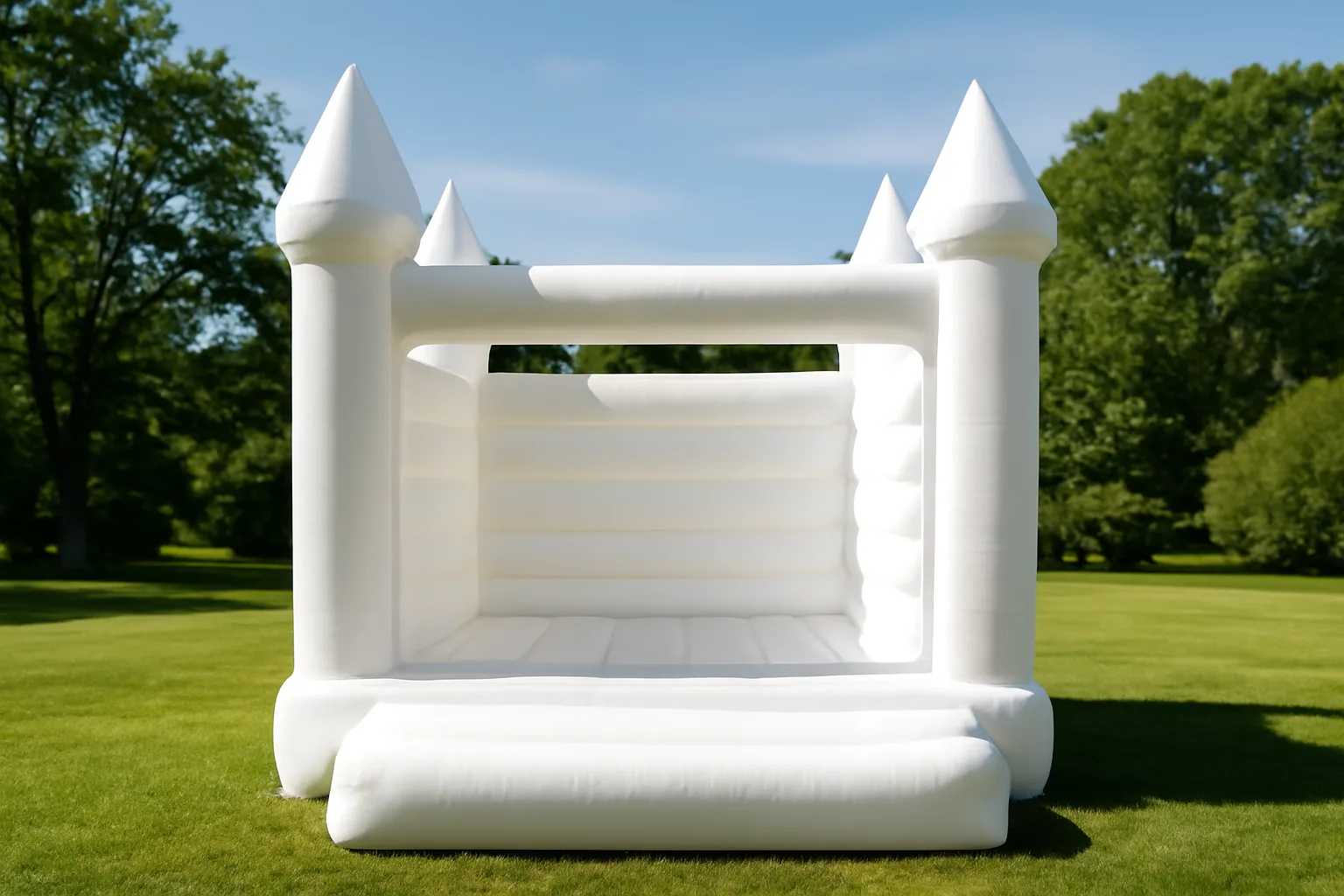 Connecticut bounce house rental with state permit sticker on lawn